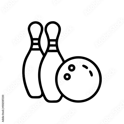 Icon of a bowling ball and pins representing the sport
