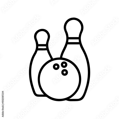 Icon of a bowling ball and pins representing the sport