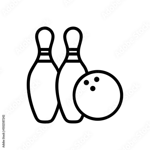 Icon of a bowling ball and pins representing the sport