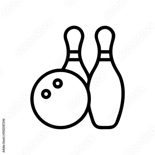 Icon of a bowling ball and pins representing the sport