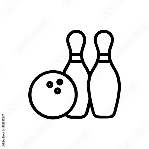 Icon of a bowling ball and pins representing the sport