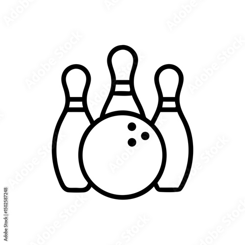 Icon of a bowling ball and pins representing the sport
