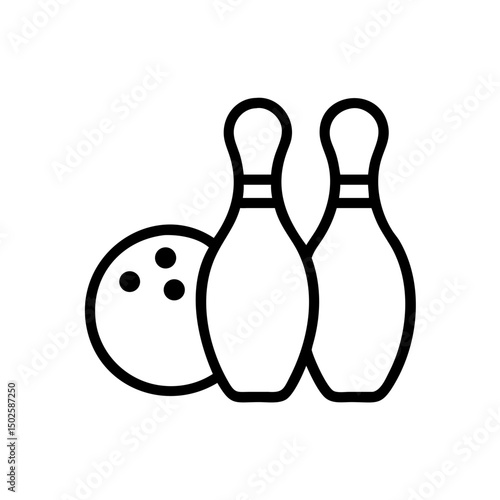 Icon of a bowling ball and pins representing the sport