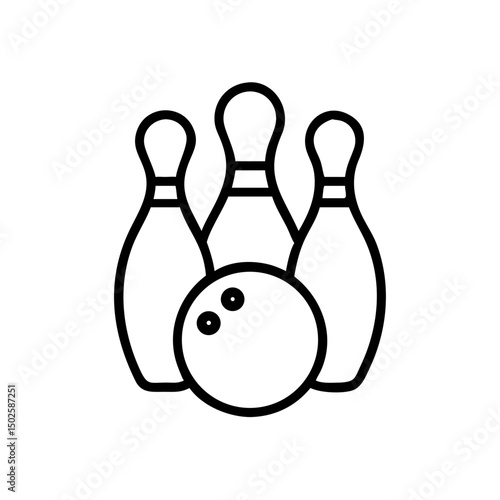 Icon of a bowling ball and pins representing the sport