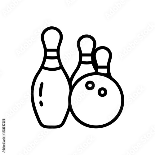 Icon of a bowling ball and pins representing the sport