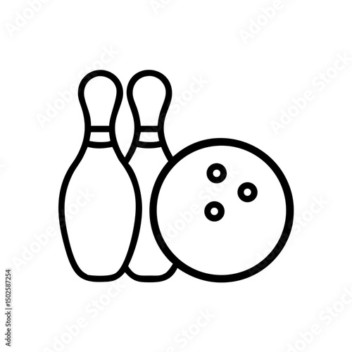 Icon of a bowling ball and pins representing the sport