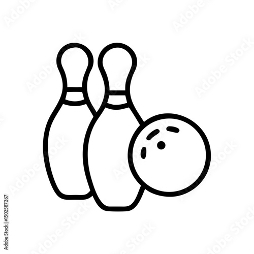 Icon of a bowling ball and pins representing the sport