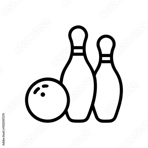 Icon of a bowling ball and pins representing the sport