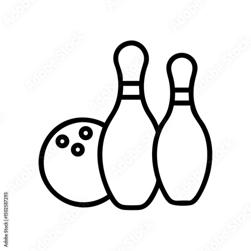 Icon of a bowling ball and pins representing the sport