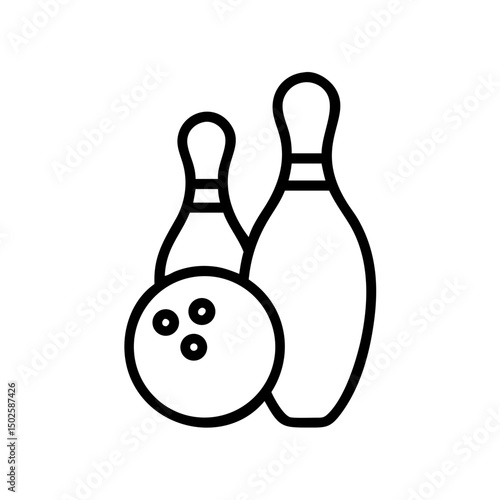 Icon of a bowling ball and pins representing the sport