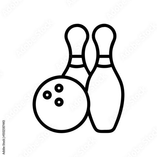 Icon of a bowling ball and pins representing the sport