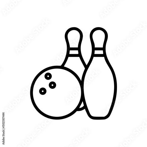Icon of a bowling ball and pins representing the sport