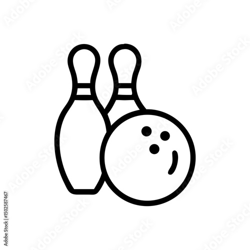 Icon of a bowling ball and pins representing the sport