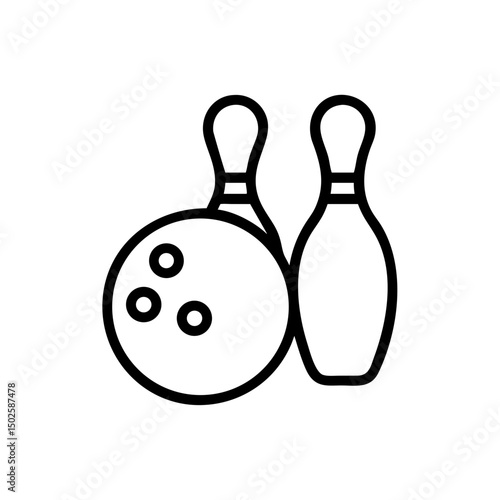 Icon of a bowling ball and pins representing the sport