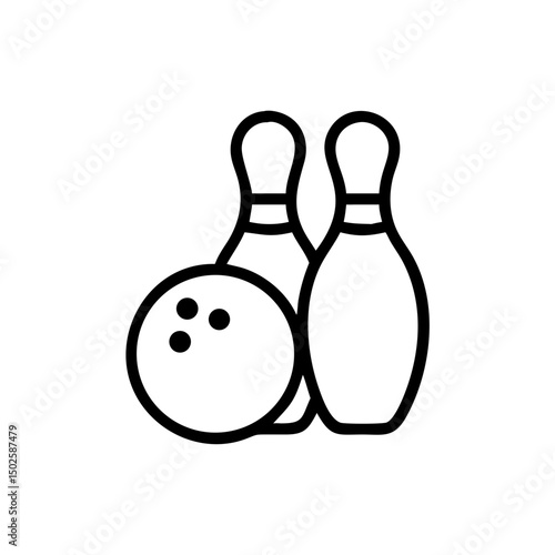 Icon of a bowling ball and pins representing the sport