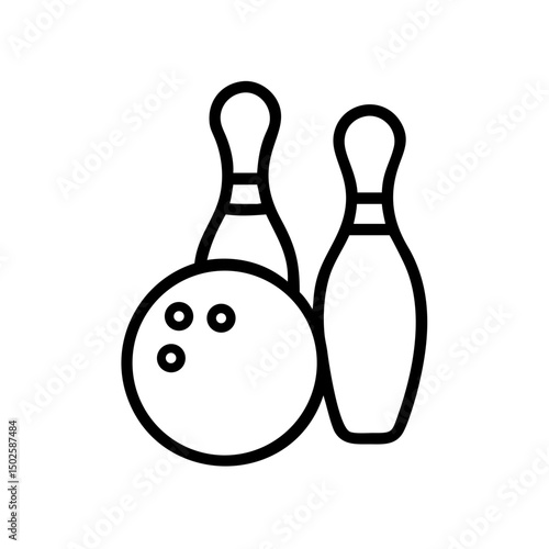 Icon of a bowling ball and pins representing the sport