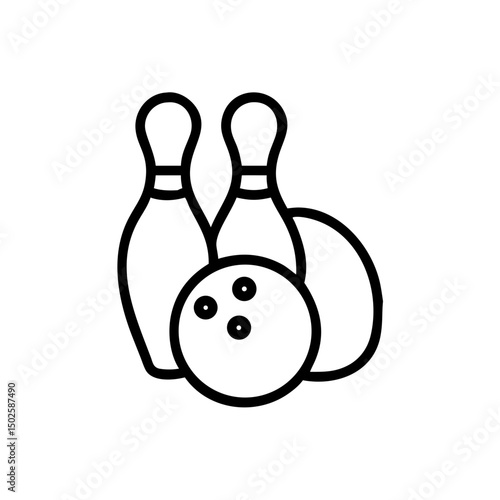 Icon of a bowling ball and pins representing the sport