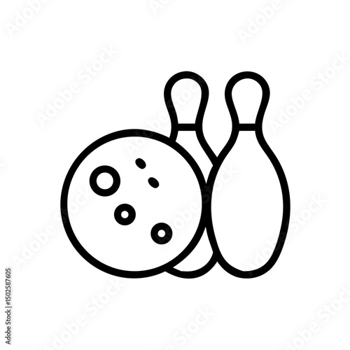 Icon of a bowling ball and pins representing the sport