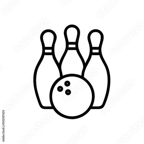 Icon of a bowling ball and pins representing the sport