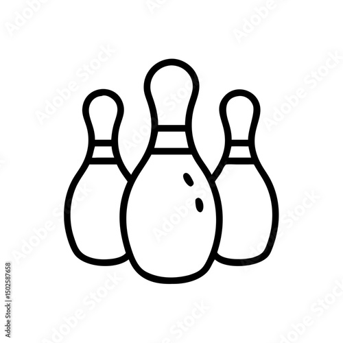 Icon of a bowling ball and pins representing the sport