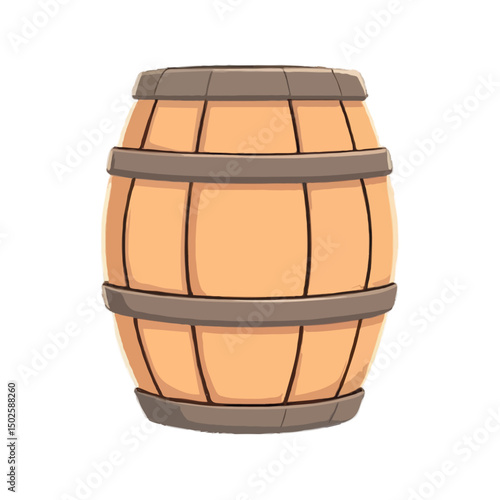 Simple Cartoon Barrel Illustration