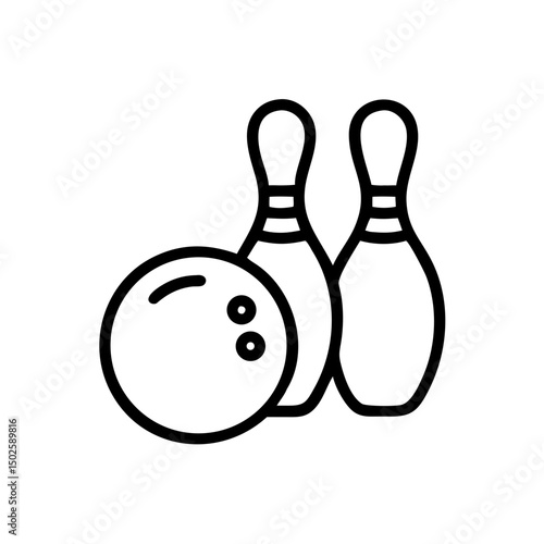 Icon of a bowling ball and pins representing the sport