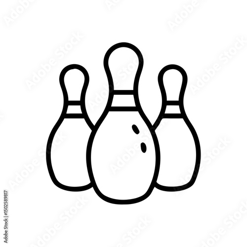 Icon of a bowling ball and pins representing the sport