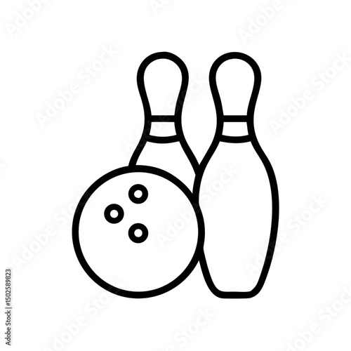 Icon of a bowling ball and pins representing the sport