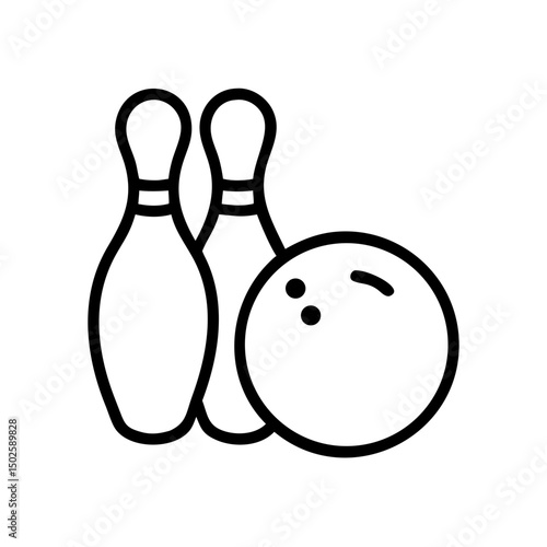 Icon of a bowling ball and pins representing the sport