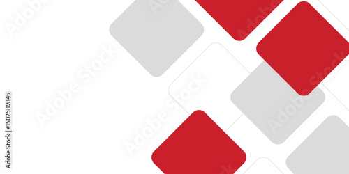 White background with abstract red grey square decoration. Vector illustration for modern presentation background, brochure design, business card background, website slider, landing pag