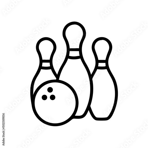 Icon of a bowling ball and pins representing the sport