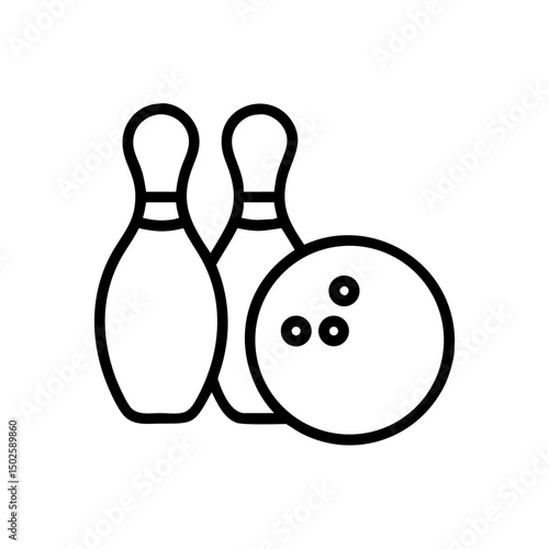 Icon of a bowling ball and pins representing the sport
