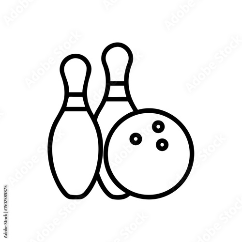 Icon of a bowling ball and pins representing the sport
