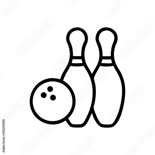 Icon of a bowling ball and pins representing the sport