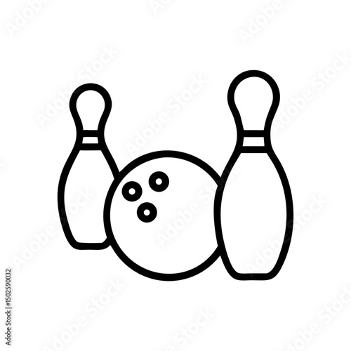 Icon of a bowling ball and pins representing the sport