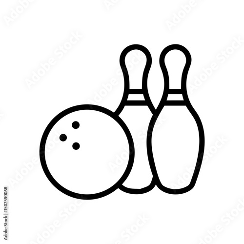 Icon of a bowling ball and pins representing the sport