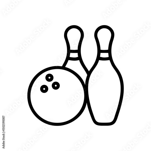 Icon of a bowling ball and pins representing the sport