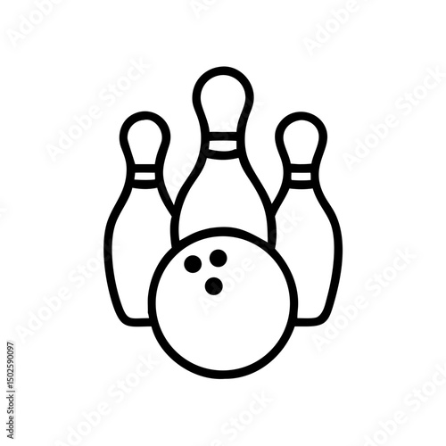 Icon of a bowling ball and pins representing the sport