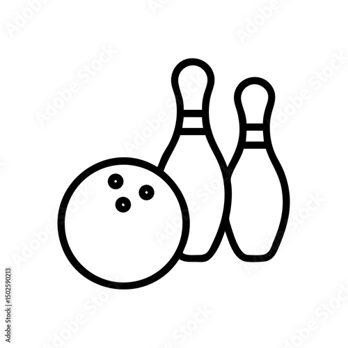 Icon of a bowling ball and pins representing the sport