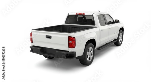 White pickup truck rear view