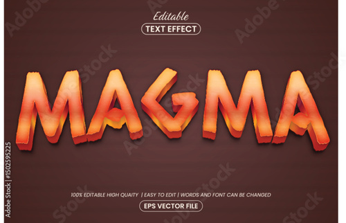 Burning Magma 3D Text Effect, Editable Lava Style