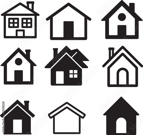 
House Home Icon Set - Vector Graphics