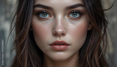 Wallpaper Mural Close-up portrait of a beautiful young woman with striking eyes Torontodigital.ca