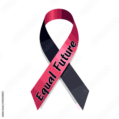 Empowering ribbon design with 'Equal Future', unity and celebration