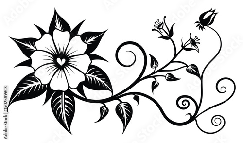 Elegant morning glory and passionflower floral design