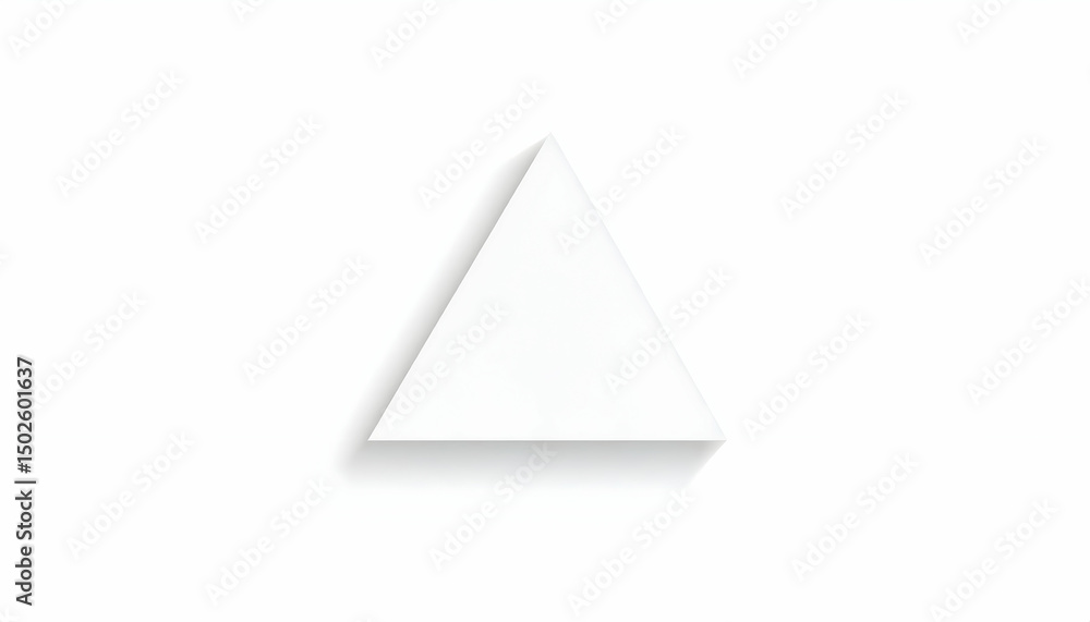 Fototapeta premium White Triangle Shape on White Background