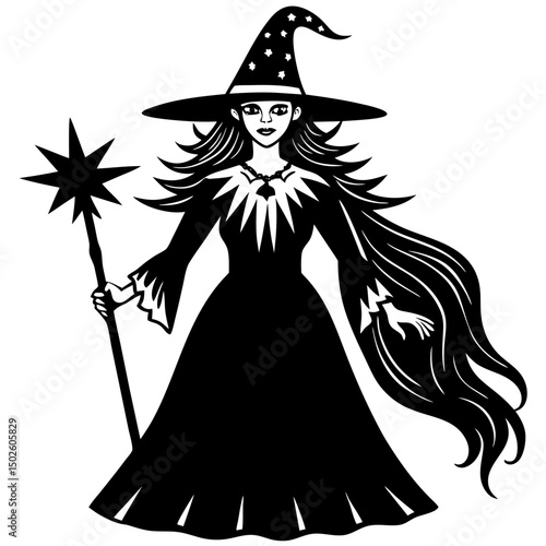 An Witch On White Background