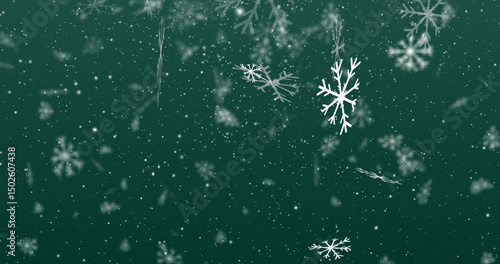 Snowfall Animation - Realistic Winter Snowflakes Falling Video | Beautiful Snowy Weather for Holiday, Christmas, and Winter Scene Stock Footage | Snowy Landscape, Calm Snowfall Background 4K.