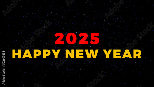Happy New Year 2025 Countdown with Bokeh Background, Sparkles & Fireworks - Festive Celebration, Countdown Timer, New Year's Eve Party, 2025 Countdown Animation, Holiday Bokeh Lights 4K.