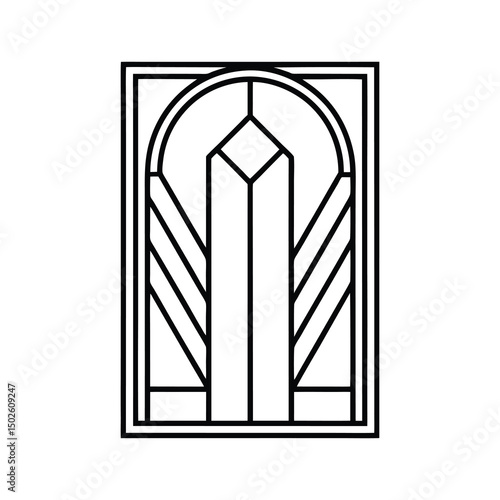 vector illustration of an open door